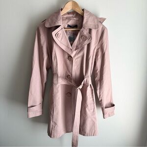 suzy shier pink trench coat